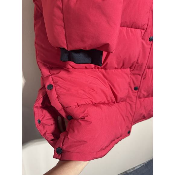 BCBGeneration Hooded Thumbhole-Cuff Puffer Coat XXL Red Women’s Feather Free - Picture 3 of 10